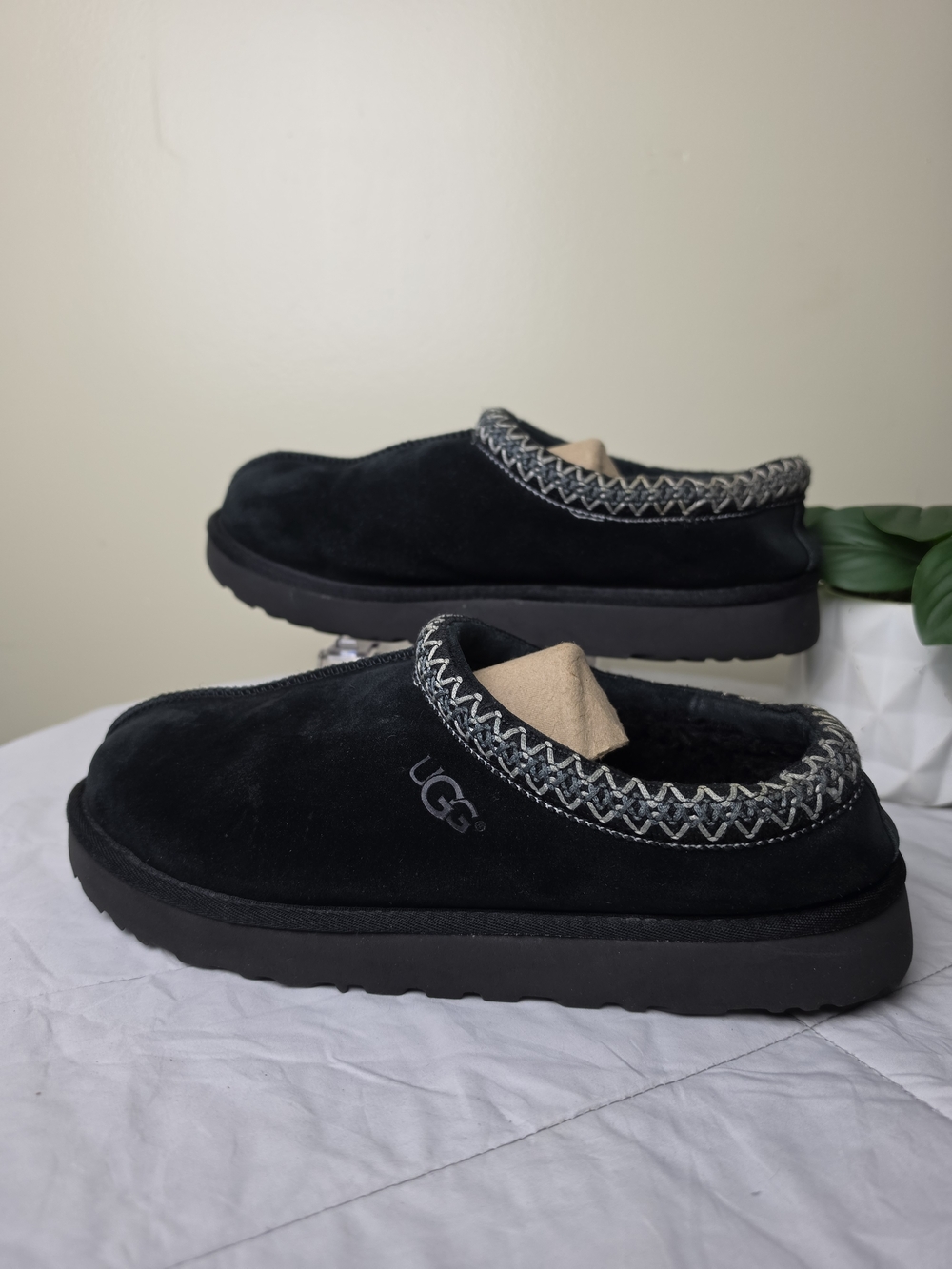 UGG Black Shearling-Lined Slip-On Mules Women's Size 11